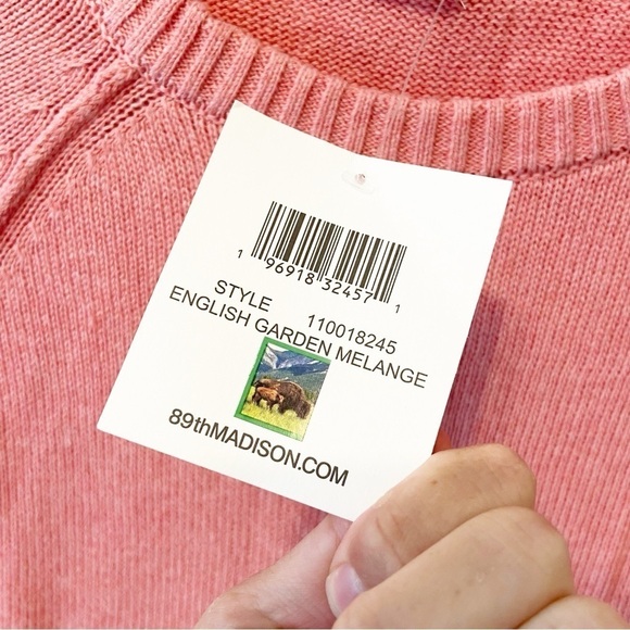 NWTs 89th & Madison | Pink English Garden Melange Sweater Size PXL - Picture 6 of 8